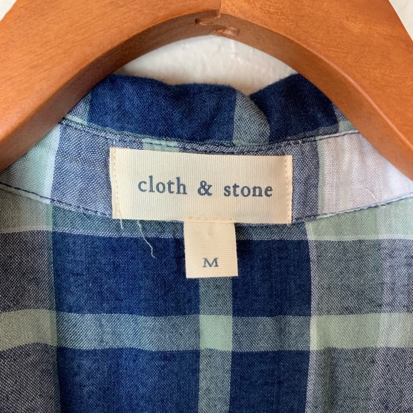 Cloth and stone plaid shirt blouse M - Picture 2 of 5